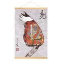 HD Chinese Fir Painting Japanese Style Samurai Cat Canvas Painting