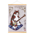 HD Chinese Fir Painting Japanese Style Samurai Cat Canvas Painting