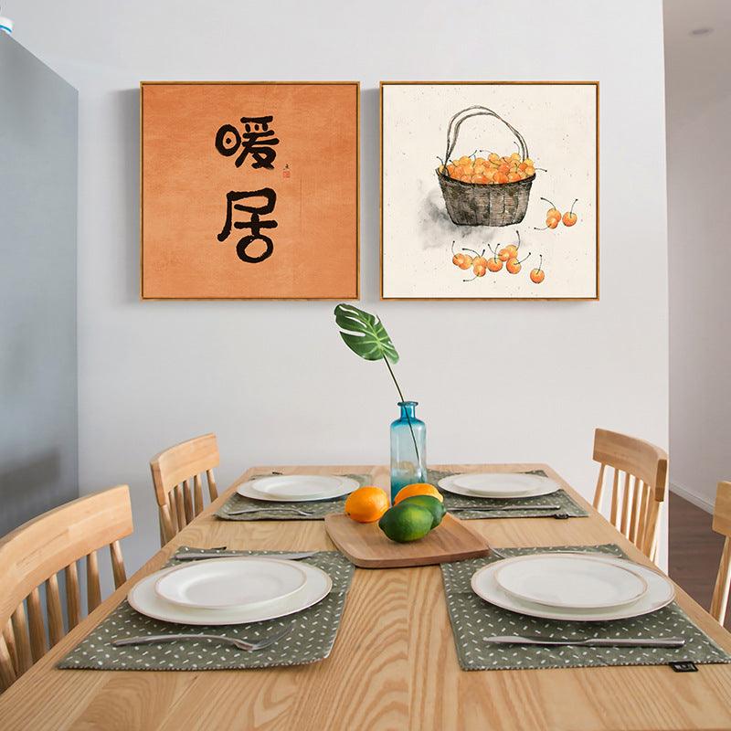 Japanese Log Style Decorative Dining Room Wall Mural