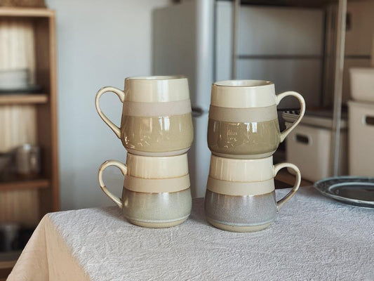 Camus Say Japanese Stoneware Latte Cup – 500ml Ceramic Coffee Mug with Unique Color Variations