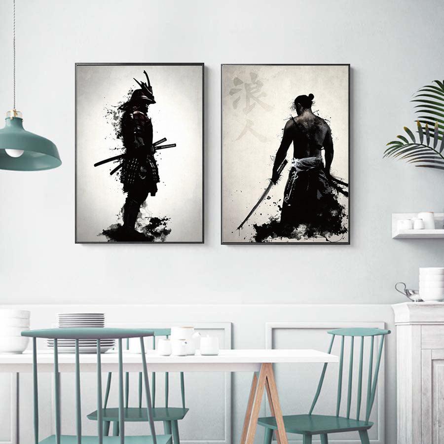 Japanese Samurai Canvas Living Room Home Decoration Painting