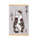 HD Chinese Fir Painting Japanese Style Samurai Cat Canvas Painting