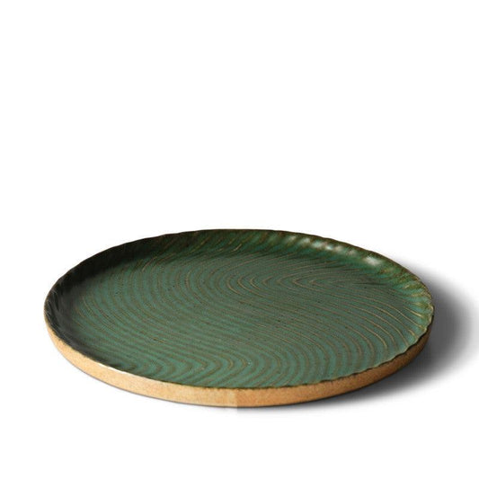 Japanese Stoneware Flat Plate – 8.5-Inch Zen-Inspired Tableware for Home Decor