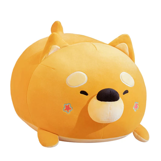 Cute Fat Shiba Inu Dog Plush Toy | Kawaii Yellow & Black Stuffed Corgi Pillow Doll | Soft Gift for Baby & Children