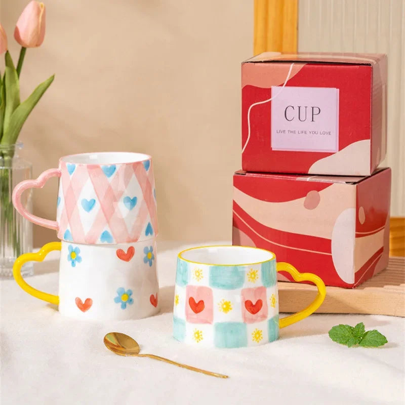 300ml Handcrafted Ceramic Mug | Creative Coffee & Tea Cup for Couples | Perfect for Breakfast, Mother’s Day & Wedding Gifts