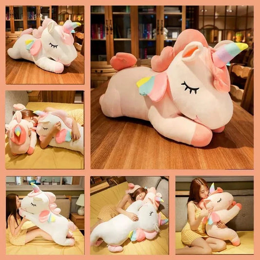 Cute Rainbow Unicorn Plush Toy – Angel Pony Stuffed Pillow | Heart Plush Doll for Girlfriend’s Birthday Gift