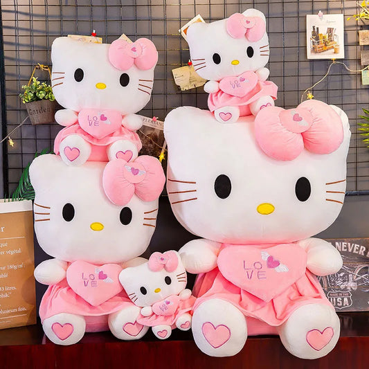 Sanrio Hello Kitty Plush Toys | 24-55cm Soft Stuffed KT Cat Anime Pillow | Perfect Birthday Gifts for Kids & Girls