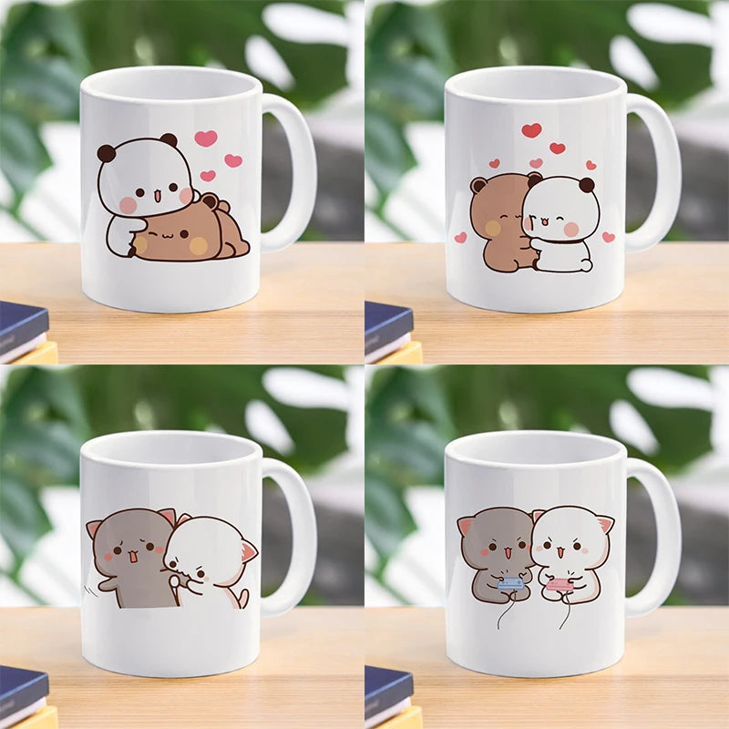 Kawaii Panda Bear Bubu Dudu Coffee & Milk Mug | Mocha Cat Couple Christmas Mugs | Cute Original Drinkware with Free Shipping