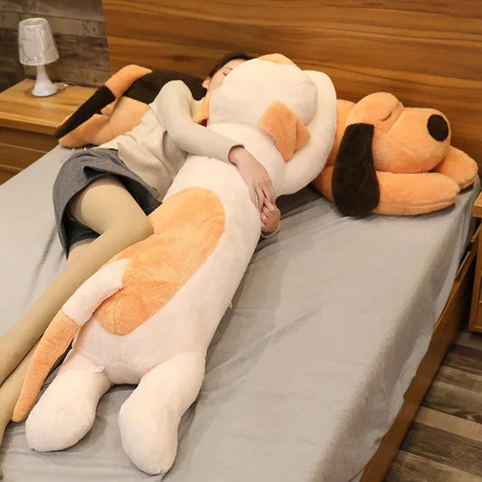 60cm Papa Dog & Long Cat Plush Toys | Cozy Sleeping & Cuddling Companions