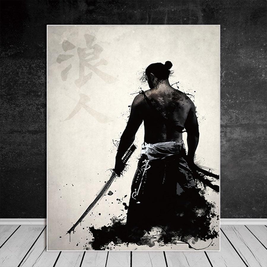 Japanese Samurai Canvas Living Room Home Decoration Painting