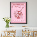 Funny Japanese Ramen Cartoon Cat Animal Canvas Painting