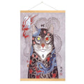 HD Chinese Fir Painting Japanese Style Samurai Cat Canvas Painting