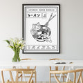 Funny Japanese Ramen Cartoon Cat Animal Canvas Painting